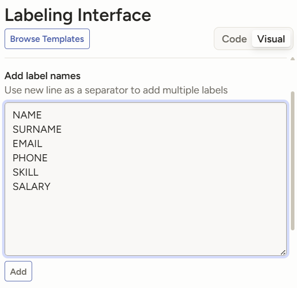 Добавление NER тегов в Label Studio